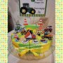 Картонена торта Трактори Багери Tractors, снимка 12