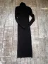  по тялото черна еластична вискоза спортно елегантна черна еластична рокля рипс рипсена пола яка, снимка 3