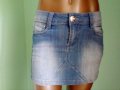 BS Jeans- Дънкова къса леко накъсана еластична пола М, снимка 4
