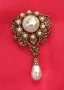 Стара, винтидж брошка със висулка. , снимка 1