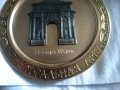 Метална чиния за стена 1980г Москва  19 век Триумфалната арка Фи 170мм, снимка 3