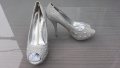 Сребърни обувки с перли и камъни-номер38, снимка 3