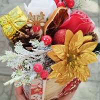 🎄🎁Ново🎁🎄Празнични кутия със сапунени цветя и декорация, снимка 5 - Коледни подаръци - 43250638