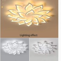 Модерна LED лед таванна лампа 18 цветя с дистанционно, снимка 5 - Лампи за таван - 38385310