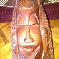 Африканска маска от желязно дърво -голяма -Н- 83см и тeжка-5kг, снимка 3 - Декорация за дома - 27707472