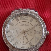 Модерен дизайн дамски часовник GENEVA с кристали много красив 41734, снимка 3 - Дамски - 43787526