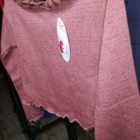 НОВА Дамска блуза пастелно розово, снимка 1 - Блузи с дълъг ръкав и пуловери - 27774646