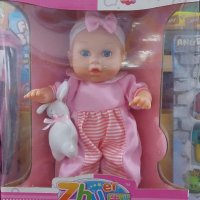 Кукла бебе с играчка зайче, снимка 1 - Кукли - 43286052
