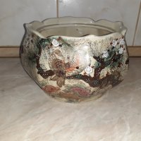 Уникална стара купа Сатцума satsuma порцелан маркировка, снимка 3 - Антикварни и старинни предмети - 43626337