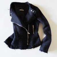 OUI Jacket Suit Made in Italy Дамско Яке Сако в Байкър Стил Размер S Ново, снимка 1 - Якета - 29042618