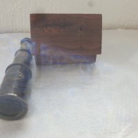 Бронзов далекоглед в дървена кутия , снимка 2 - Морски сувенири - 43052065