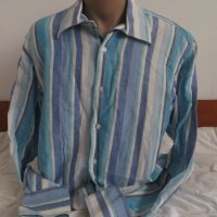 Мъжка риза с дълъг ръкав от лен Silvercreek, снимка 1 - Ризи - 32363010