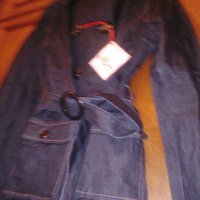 Дамски шлифер в мастилено синьо  , снимка 4 - Палта, манта - 26543563