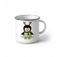 Персонализирано Коледно Емайлирано Канче С Пингвини И Име, снимка 2 - Други - 37105645