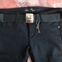 Черен панталон с колан AMN JN, снимка 1 - Панталони - 29044246
