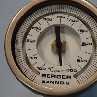 биметален термометър Berger Sannois ф115mm, +100/+600°C, L-250mm, снимка 2 - Резервни части за машини - 37082562