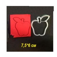Цяла ябълка с листо пластмасов резец форма фондан тесто бисквитки, снимка 1 - Форми - 26736957