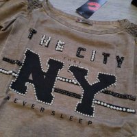 Нова блуза New York с камъни и перли на намаление, снимка 2 - Блузи с дълъг ръкав и пуловери - 27682458