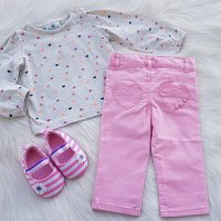 Дънки блузка и буйки за бебе 6 месеца , снимка 3 - Комплекти за бебе - 35292988