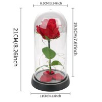 Вечна роза в стъкленица с LED лампички в подаръчна кутия подарък за Свети Валентин , снимка 3 - Подаръци за жени - 43961776