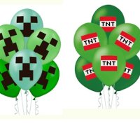 TNT Minecraft Майнкрафт зелен Обикновен надуваем латекс латексов балон парти хелий или газ, снимка 1 - Други - 44000964