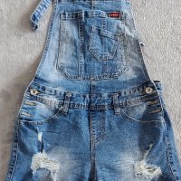 Дънков гащеризон за госпожица размер XS, снимка 1 - Детски панталони и дънки - 37959507
