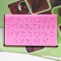 Азбука латиница главни букви със сърца силиконов молд форма фондан декор , снимка 4 - Форми - 37340961