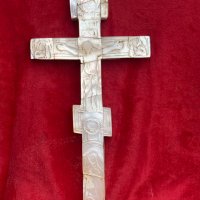Голям божигробски седефен кръст от 19-ти в., снимка 3 - Антикварни и старинни предмети - 39863891