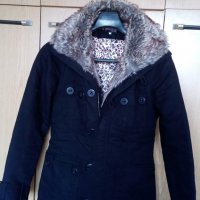 Черно зимно палто S/M, снимка 1 - Палта, манта - 32781260