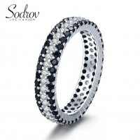 Сребърен пръстен с камъни черни халка, снимка 2 - Пръстени - 38899311