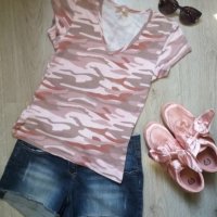 Дамска блуза розов камуфлаж, снимка 4 - Тениски - 26435736