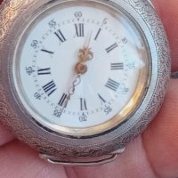 Сребърен джобен часовник,цветен емайл,1890, снимка 16 - Антикварни и старинни предмети - 43909408