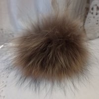 Прошарен Помпон Естествен косъм за шапка, снимка 5 - Шапки - 44132872