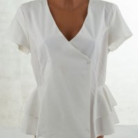 Дамска пеплум блуза в цвят екрю Colour Mist - 2XL, снимка 2 - Блузи с дълъг ръкав и пуловери - 43101835