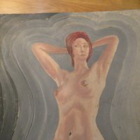 картина, еротика голяма стара картина Красотата на едно женско тяло - на поне 60 г.- 18+ , снимка 3 - Антикварни и старинни предмети - 26761665