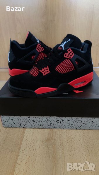 Nike Air Jordan 4 Red Thunder Нови Оригинални Мъжки Обувки Кецове Маратонки Размер 44 Номер 28см , снимка 1