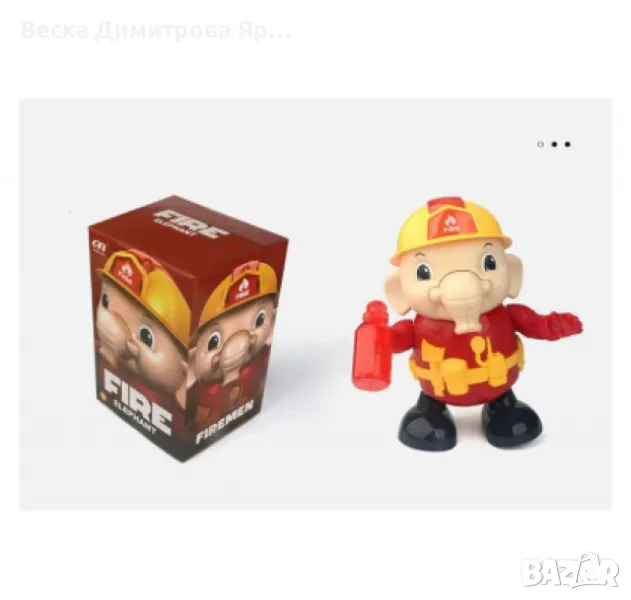 Музикален,сладък танцуващ слон пожарникар, снимка 1
