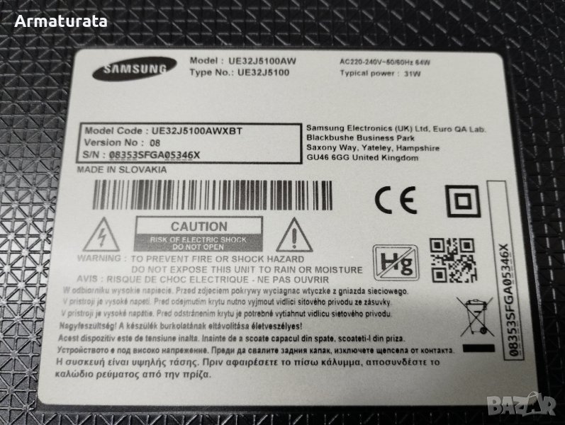 Samsung T-CON board T320HVN05.4 ctrl BD 32T42-C08, снимка 1