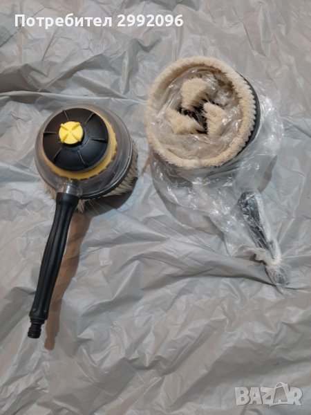 Автоматична въртяща се четка с контейнер за препарат - за свързване към стандартен маркуч , снимка 1