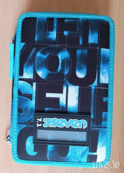 Уникален ученически несесер Seven с три отделения, пълен, НОВ, снимка 1