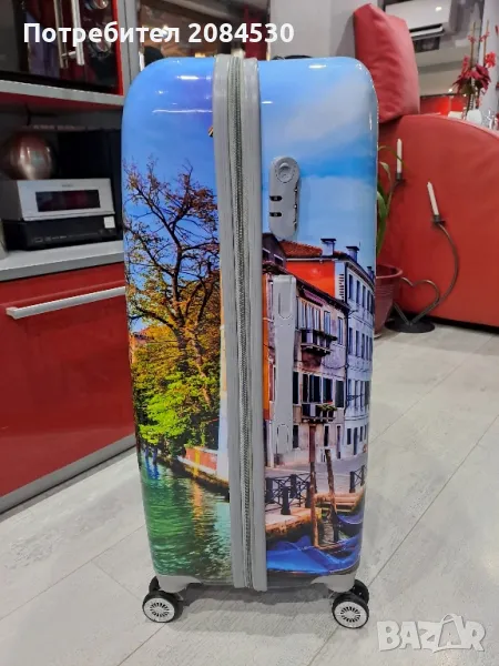 Куфар с телескопична дръжка,колелца и шифър, снимка 1