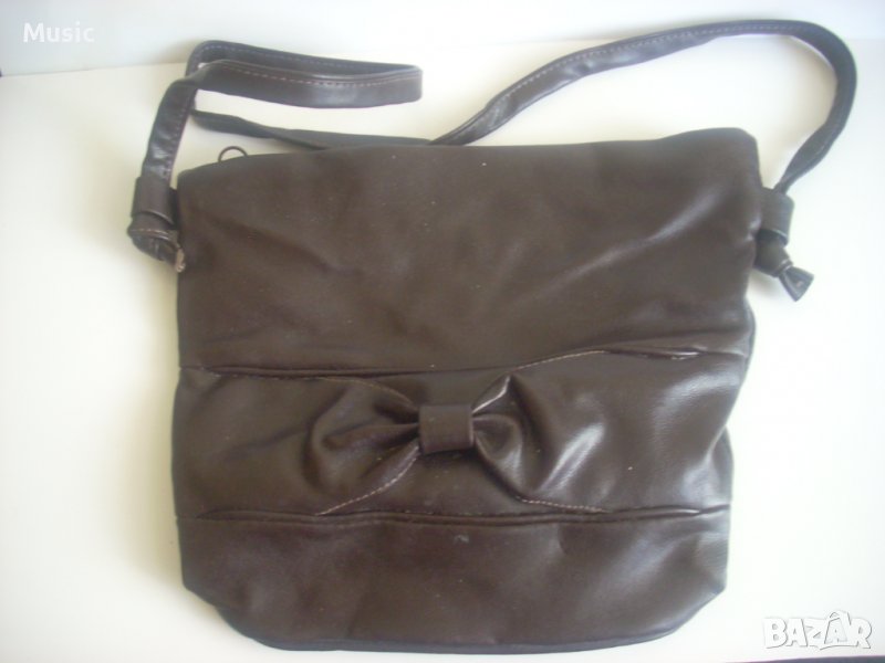 Дамска кожена чанта в наситено кафяв цвят, снимка 1