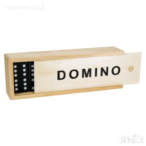 Настолна игра Домино в дървена кутия - 28 плочки, снимка 1