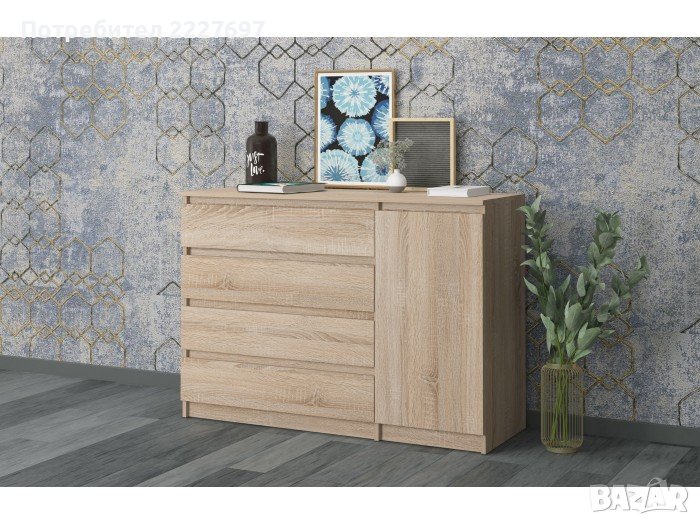 Скрин ЛЕО 7 с 1 врата и 4 чекмеджета , снимка 1