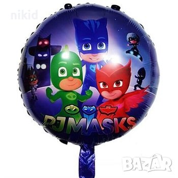 PJMASKS PJ Masks PJ Mask герои кръгъл фолио фолиев балон хелий или въздух парти рожден ден, снимка 1