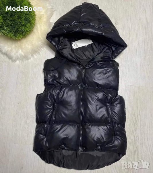 Черен кожен елек , снимка 1