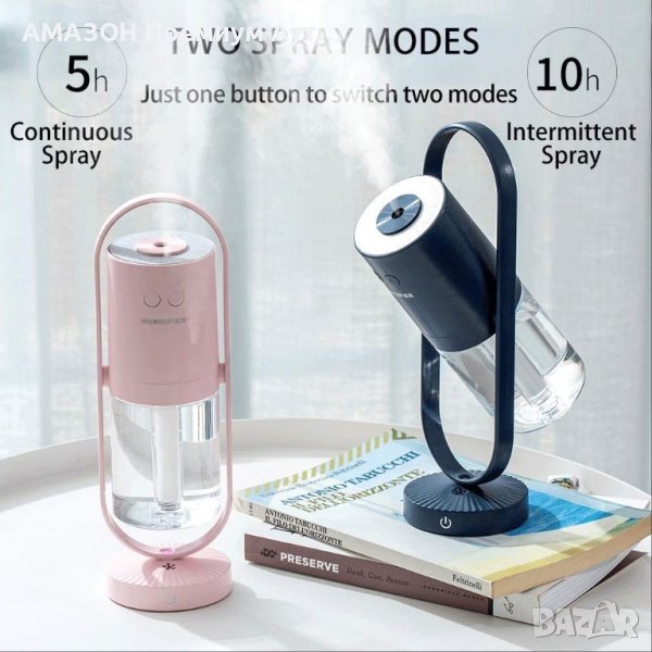 Овлажнител Magic Shadow с отрицателни йони,USB прожекционен 7цвята LED светлини,авт. изкл.,ултра тих, снимка 1