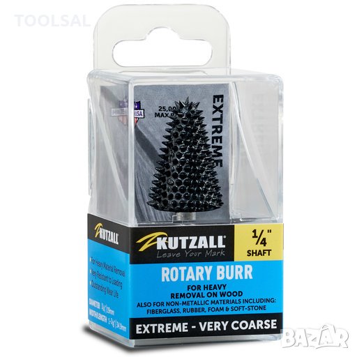 Шлайфгрифер за дърво Kutzall Long Taper Burrs, Ø 19 x 34.9 mm Extreme, изключително груб, снимка 1