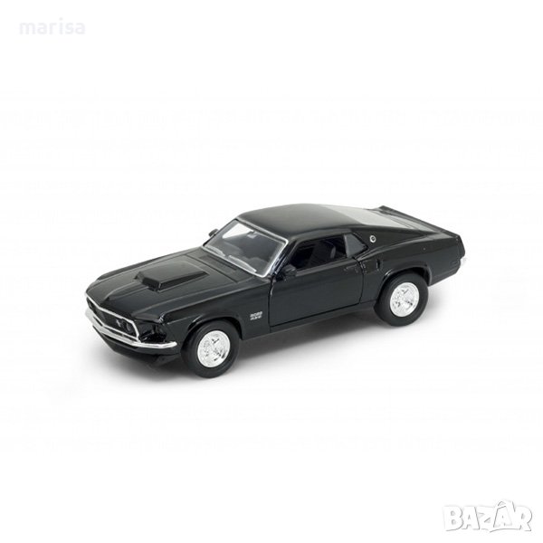 Метална количка 1969 Ford Mustang Boss 429, Welly, в кутия Код: 43713, снимка 1