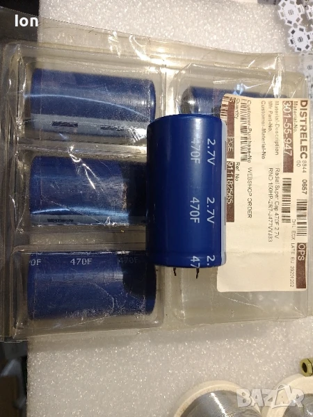470F/2,7V Super Cap - кондензатор с капацитет 470 фарада на 2,7 волта, снимка 1